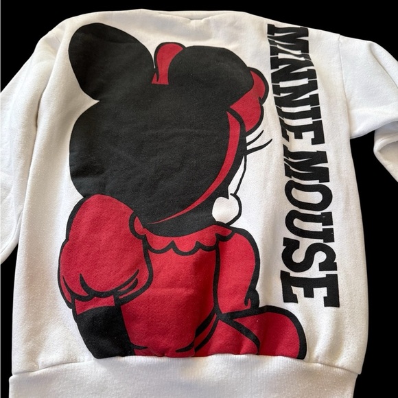 Vintage 90s Minnie Mouse Crewneck Sweater Double Sided Size Small - Picture 4 of 6